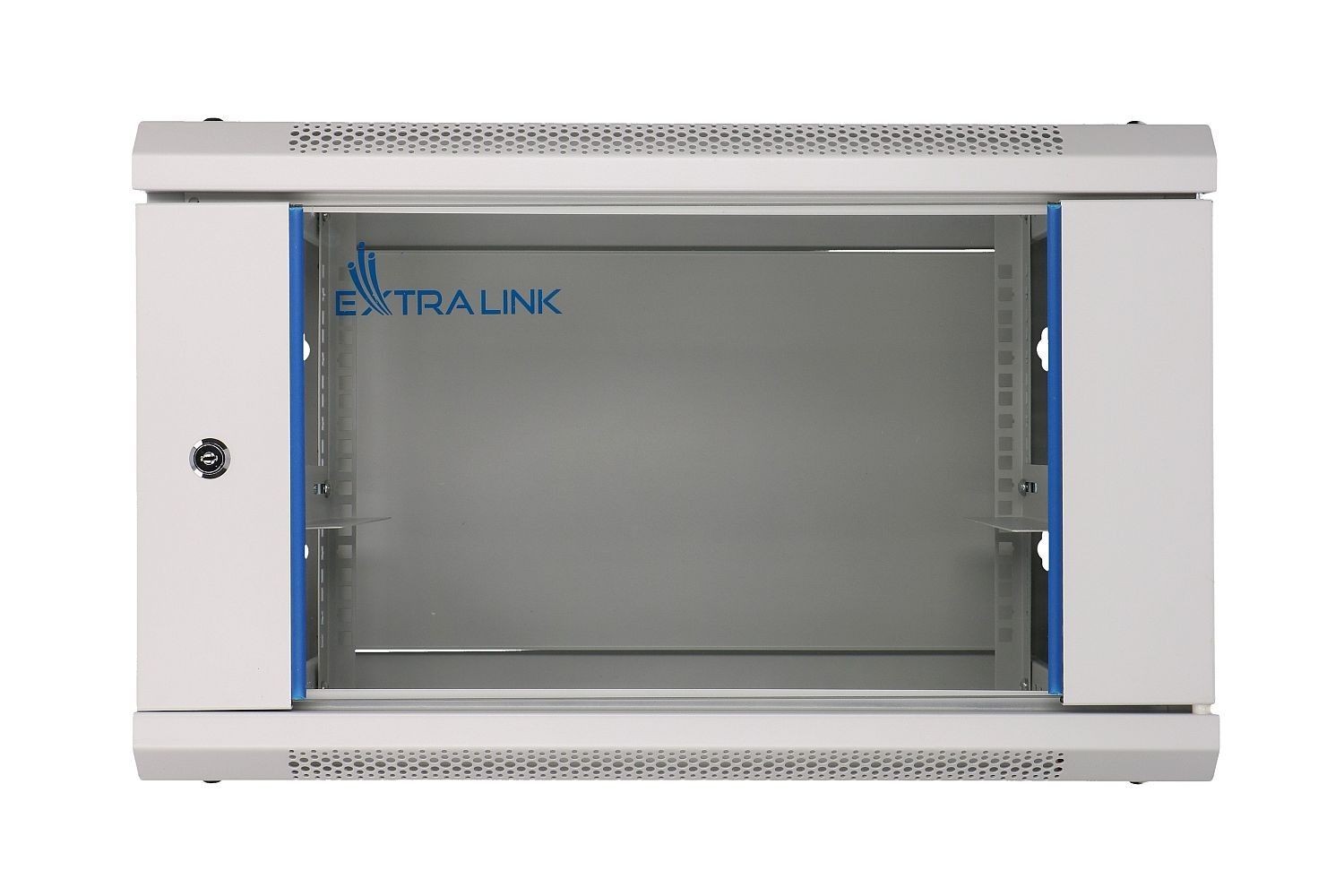 Extralink Szafka wisząca rack 6U 600x600 szara szklane drzwi