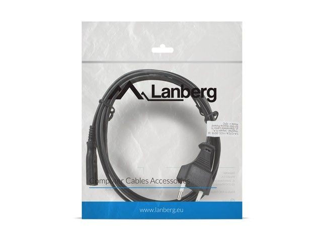 Lanberg CA-C7CA-11CC-0018-BK kabel zasilający komputerowy CEE 7/16 -> C7 1.8m VDE