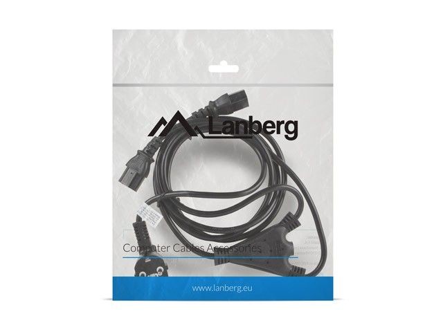 Lanberg CA-C13C-13CC-0018-BK kabel zasilający Y (2 zasilacze) 1.8m