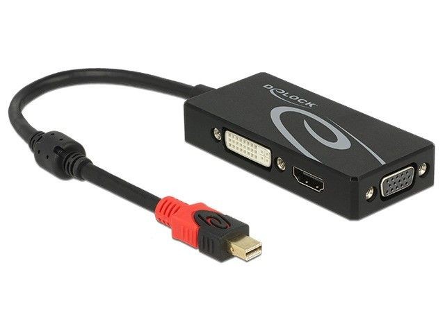 DeLOCK Adapter Displayport Mini - HDMI/VGA/DVI 4K 20cm czarny
