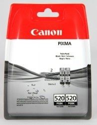 Canon PGI-520BK Twin Pack - 2er-Pack - Schwarz - Original - Tintenbehälter Dieser Tintentank mit schwarzer Pigmenttinte wird zum Druck von Dokumenten auf Normalpapier verwende
