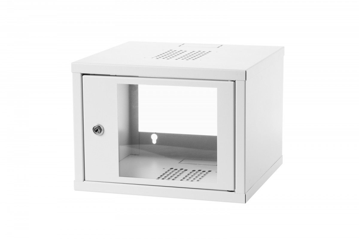 Assmann Szafa krosowa wisząca 19' 4U rack 550x350, drzwi szyba, niedzielona, złożona, nośność 30kg Szara