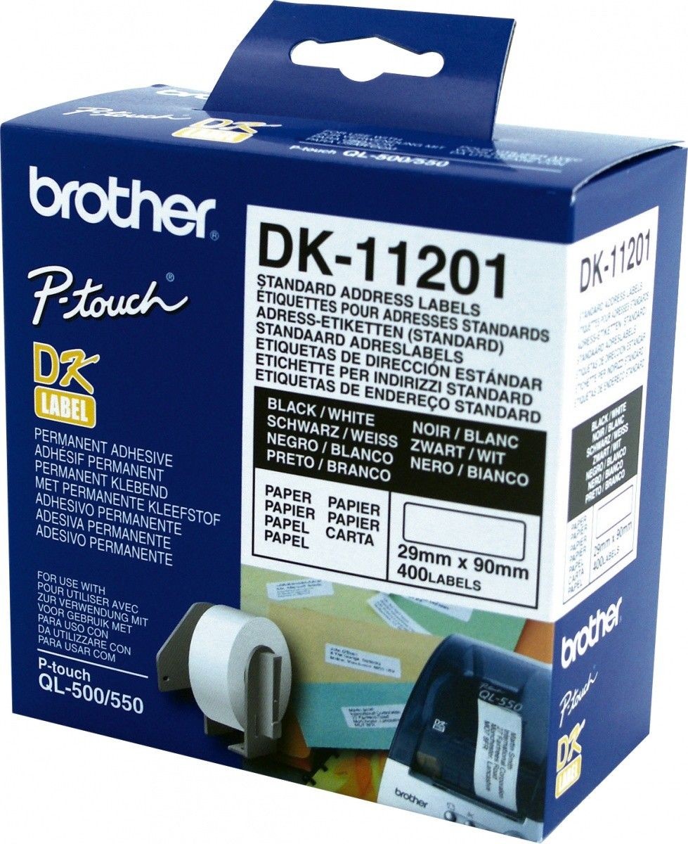 Brother DK11201 Taśma STANDARD ADDRESS LABEL 29MM X 90MM X 400
