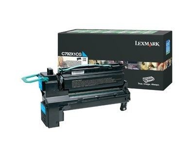 Lexmark C792X1CG Toner cyan zwrotny 20000 str. C792