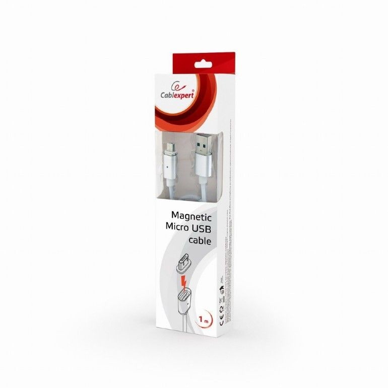 Gembird CC-USB2-AMmUMM-1M kabel micro-USB magnetyczny, blister, srebrny, 1M