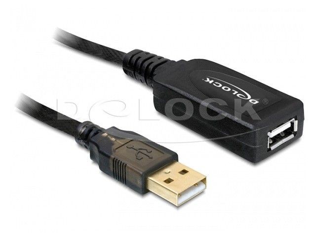 DeLOCK Przedłużacz aktywny USB A (M) - A (F) 20 M czarny