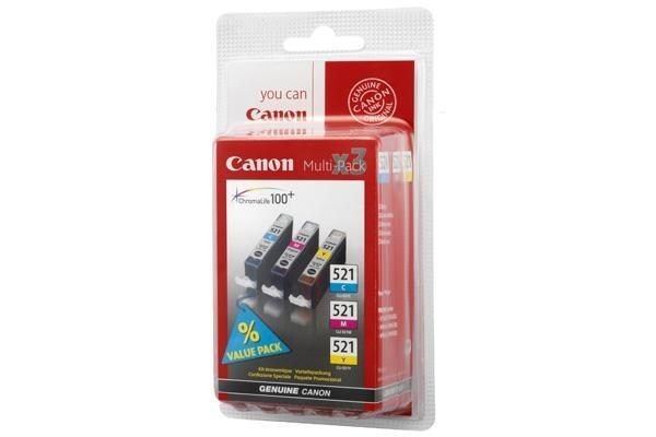 Canon Tintenpatrone CLI-521 - 3er Pack - Gelb, Cyan, Magenta Mit diesen fassenden Tintentanks sparen Sie Zeit und Geld. Das ChromaLife100+ System liefert in Komb