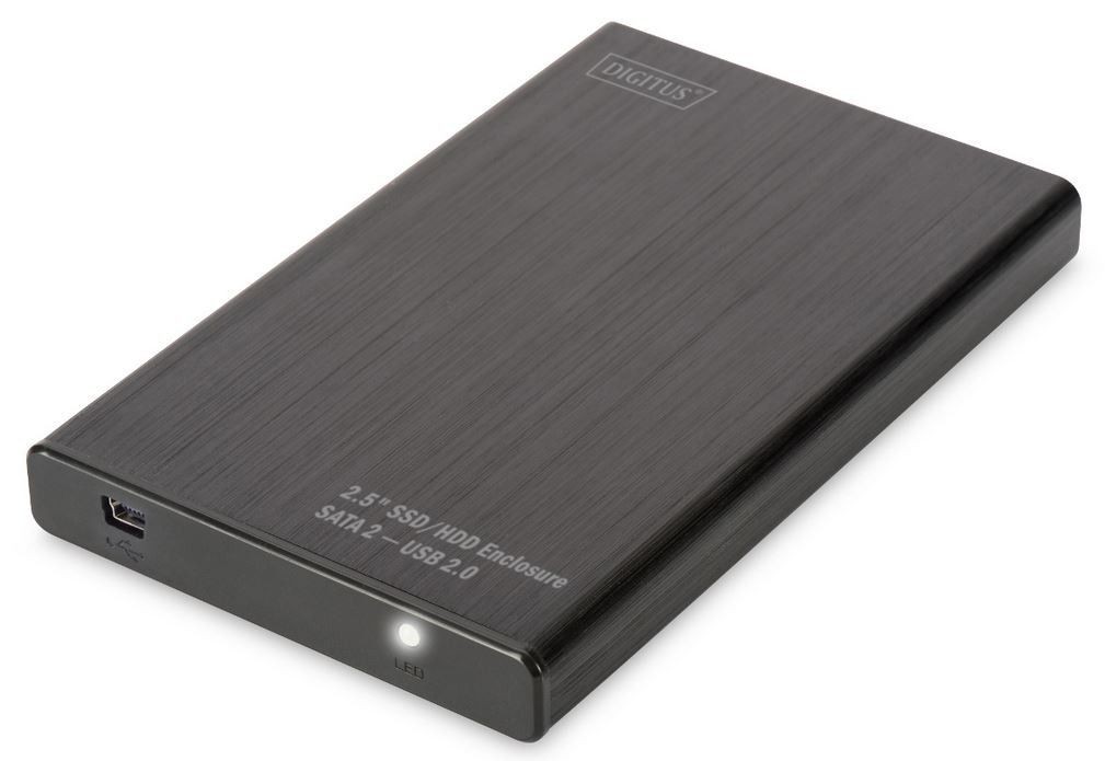 Digitus Obudowa zewnętrzna USB 2.0 na dysk SSD/HDD 2.5' SATA II, 9.5/7.5mm, aluminiowa
