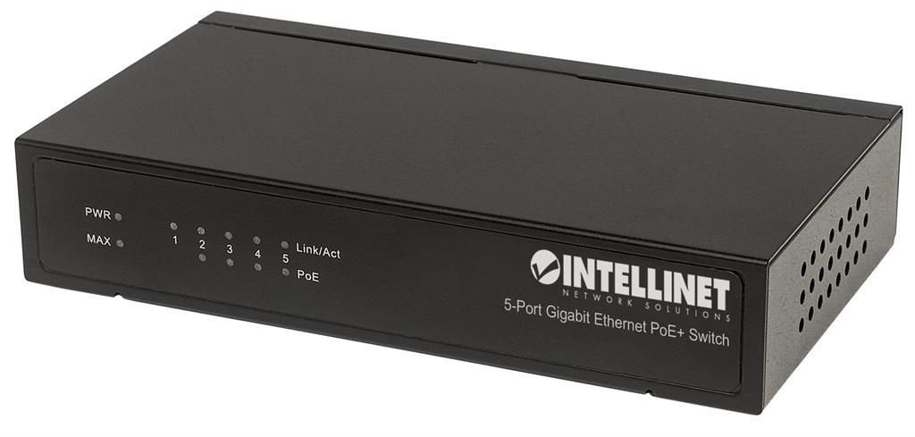 Intellinet Network Solutions Switch Gigabit 5 portów RJ45 POE+, desktop