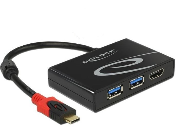 DeLOCK Adapter USB-C(M) 3.1->2X USB-A(F)+HDMI(F)(DISPLAYPORT ALT MODE)