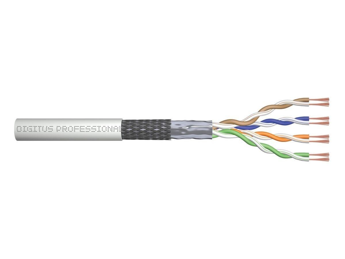 Digitus Kabel teleinformatyczny patchcordowy kat.5e, SF/UTP, linka, AWG 26/7, PVC, 305m karton Szary