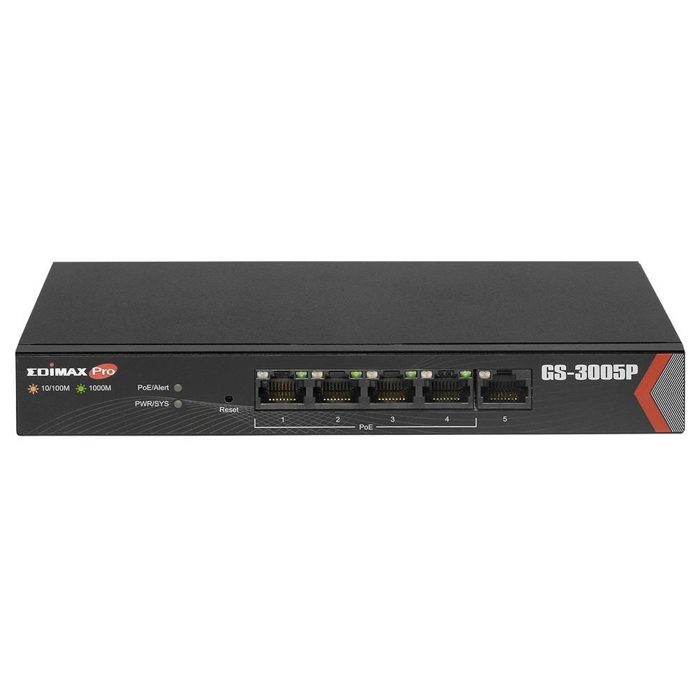 Edimax GS-3005P Long Range 5-Port Gigabit Web Managed Switch with 4 PoE+ Ports (PB 72W)