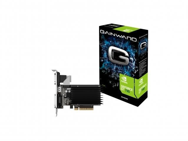 Gainward GeForce GT 730 SilentFX, 2GB | DDR3 (64 Bit), HDMI, DVI, VGA | 