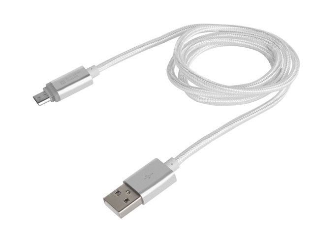 NATEC NKA-1209 Extreme Media kabel microUSB - USB 2.0 (M), 1m, srebrny, LED ładowania