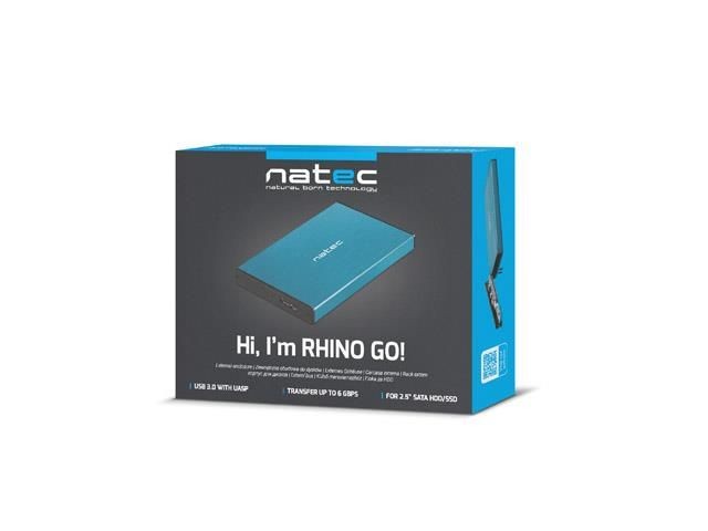 NATEC Kieszeń zewnętrzna HDD/SSD Sata Rhino Go 2,5 USB 3.0 niebieska