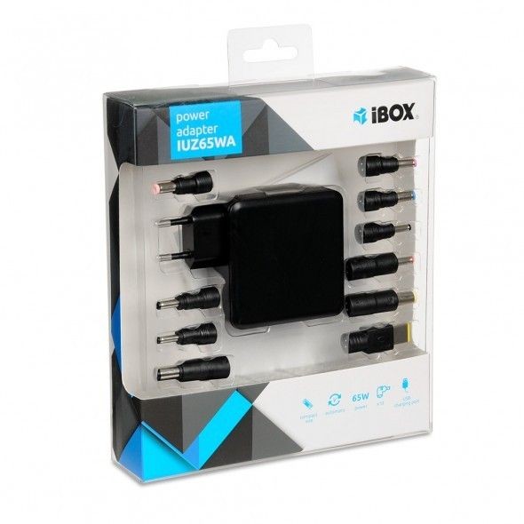 I-BOX Zasilacz do laptopa uniwersalny IUZ65WA 65W automatyczny