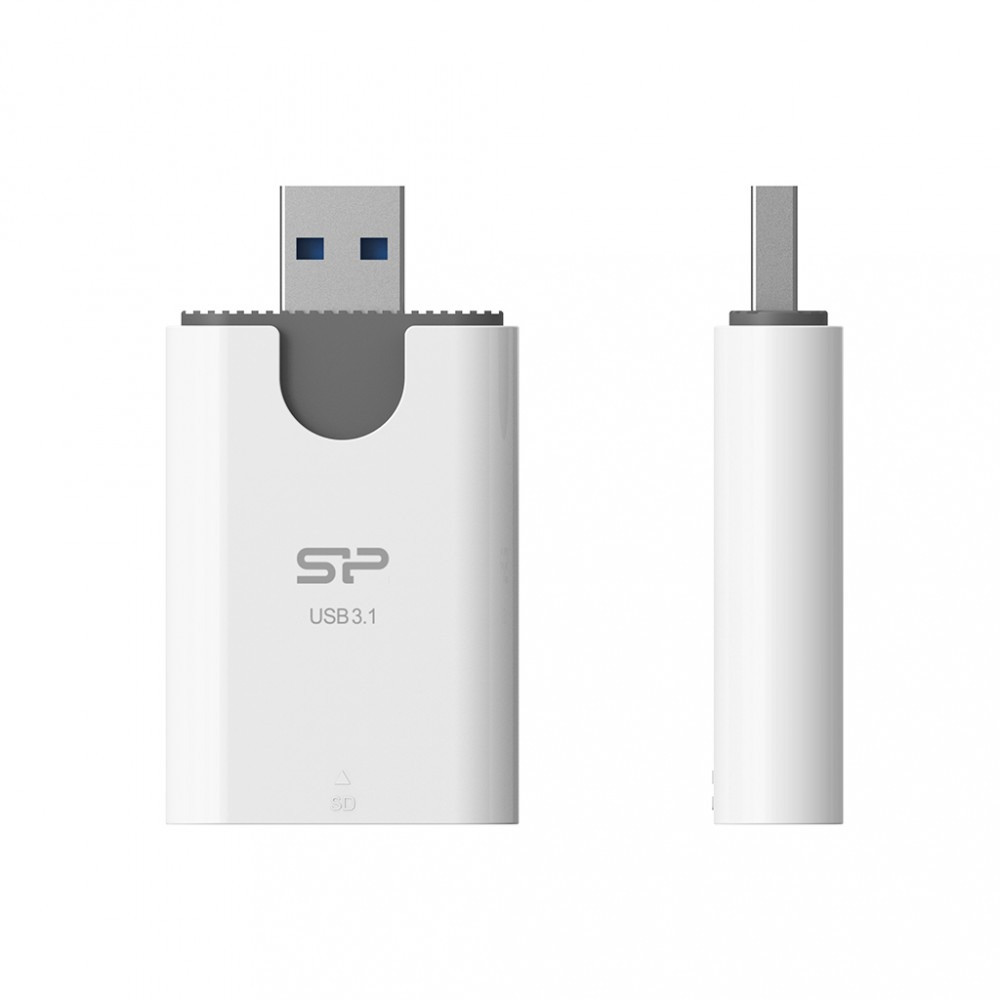 Silicon-Power SILICON POWER Combo USB 3.1 Czytnik kart microSD i SD Biały