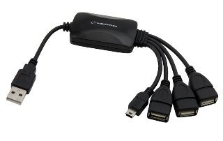 Esperanza Hub EA114 (4x USB 2.0; kolor czarny)