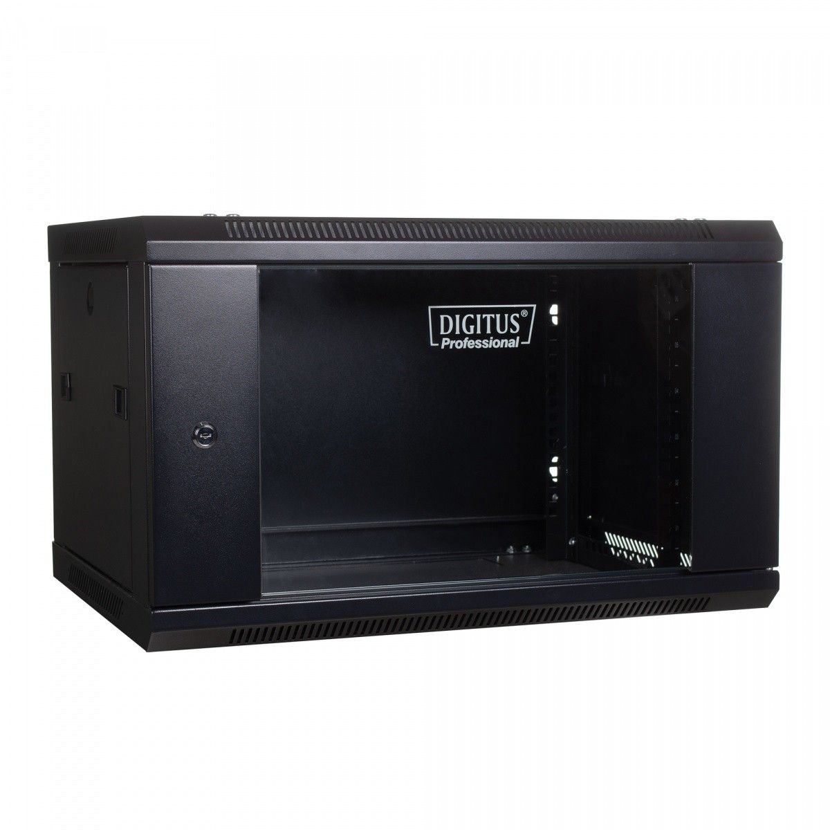 Digitus Szafa wisząca jednosekcyjna 19 cali 4U 279/600/450mm, drzwi szklane, (RAL 9004) Czarna
