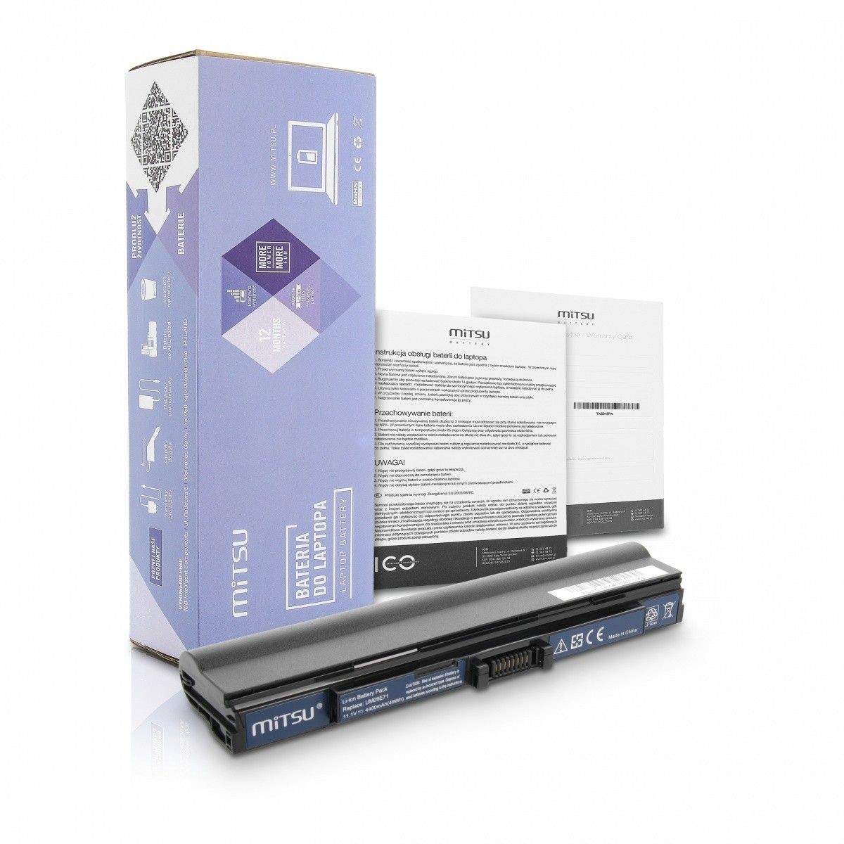 Mitsu Bateria do notebooka Acer Aspire one 521, 752 (10.8V-11.1V) (4400 mAh)