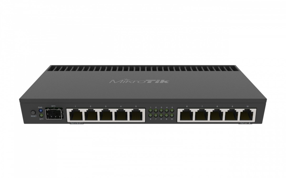 MikroTik Router xDSL 10xGbE PoE RB4011iGS+RM