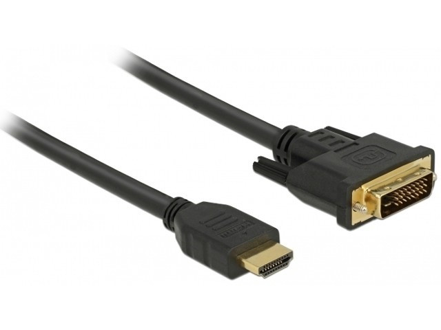DeLOCK Kabel HDMI - DVI-D 2m M/M czarny dual link pozłacane styki