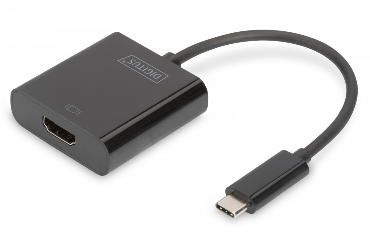 Digitus Adapter graficzny HDMI 4K 30Hz UHD na USB 3.1 Typ C, z audio, czarny, dł. 15cm
