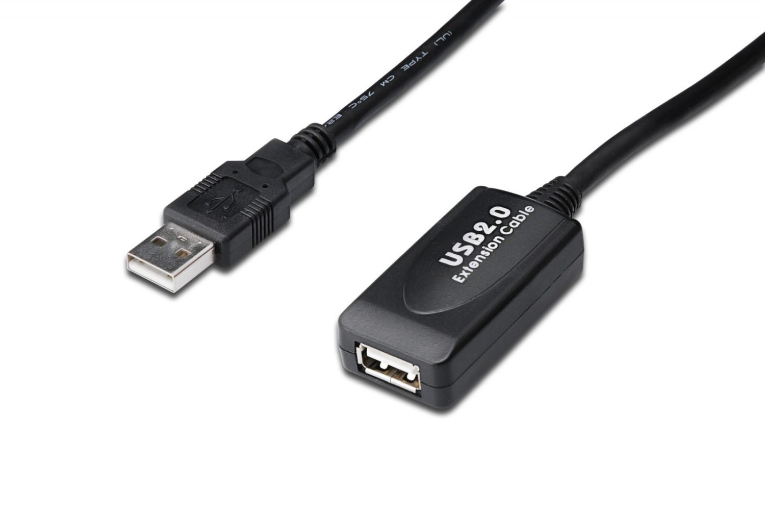 Digitus Kabel przedłużający USB 2.0 HighSpeed Typ USB A/USB A M/Ż aktywny 20m Czarny