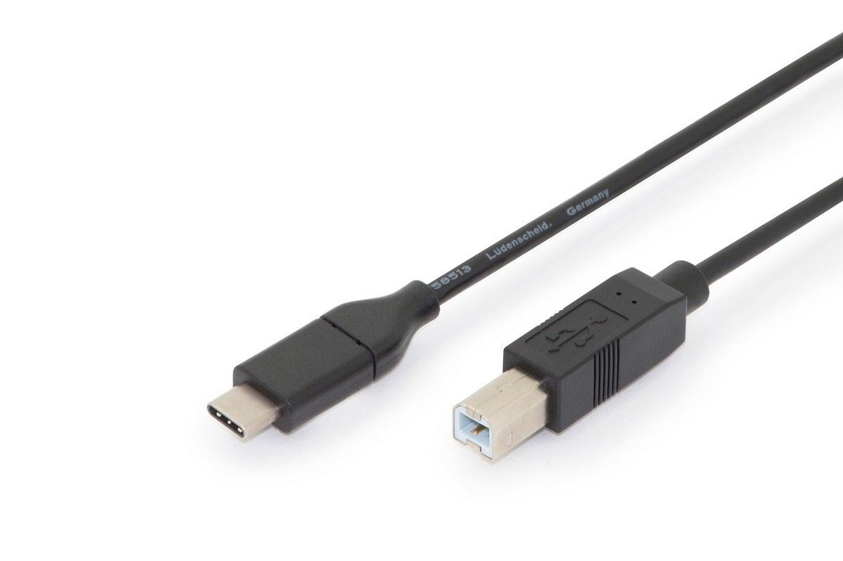 Assmann Kabel polaczeniowy USB 2.0 HighSpeed Typ USB C/B M/M, Power Delivery, czarny 1,8m