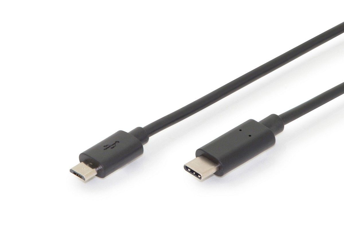 Assmann Kabel połączeniowy USB 2.0 HighSpeed Typ USB C/microUSB B M/M 3m Czarny