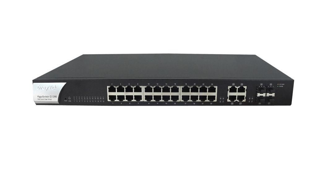 DrayTek Vigor Switch G1280 Vigor Switch G1280, 28 LAN port, 4xSFP, VLAN Tag, ACL, IPv6