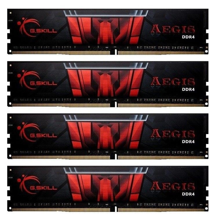 GSkill RAM AEGIS - 64 GB (4 x 16 GB Kit) - DDR4 2400 DIMM CL15 <p>In Anlehnung an das mächtige Schild der griechischen Götter symbolisiert Aegis Stärke und Kraft. 