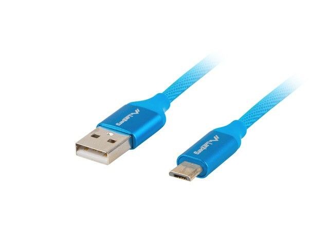 LANBERG Kabel Premium USB micro BM - AM 2.0 1.8m niebieski QC 3.0