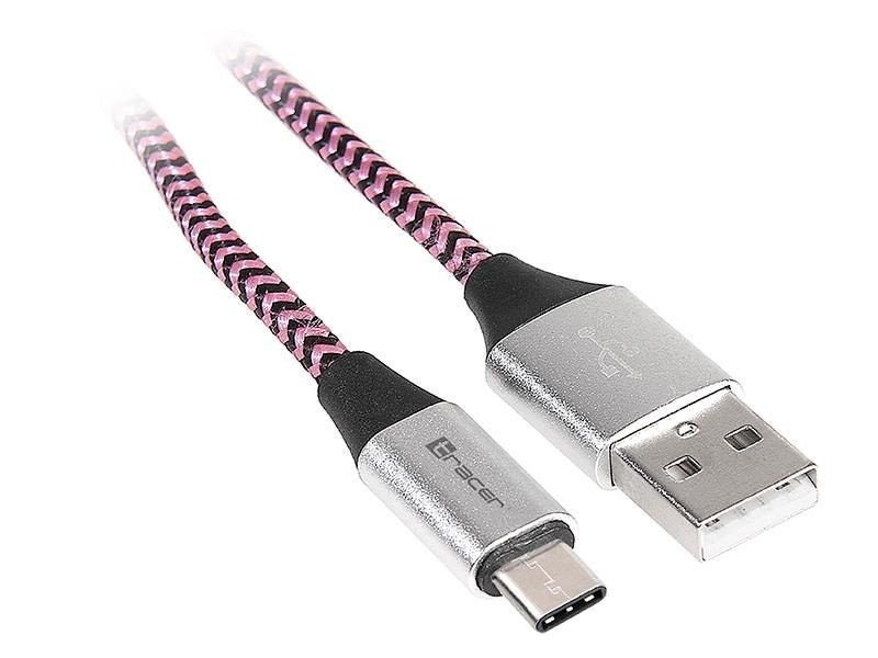 Tracer Kabel USB 2.0 TYPE-C A Male - C Male 1,0m czarno-fioletowy