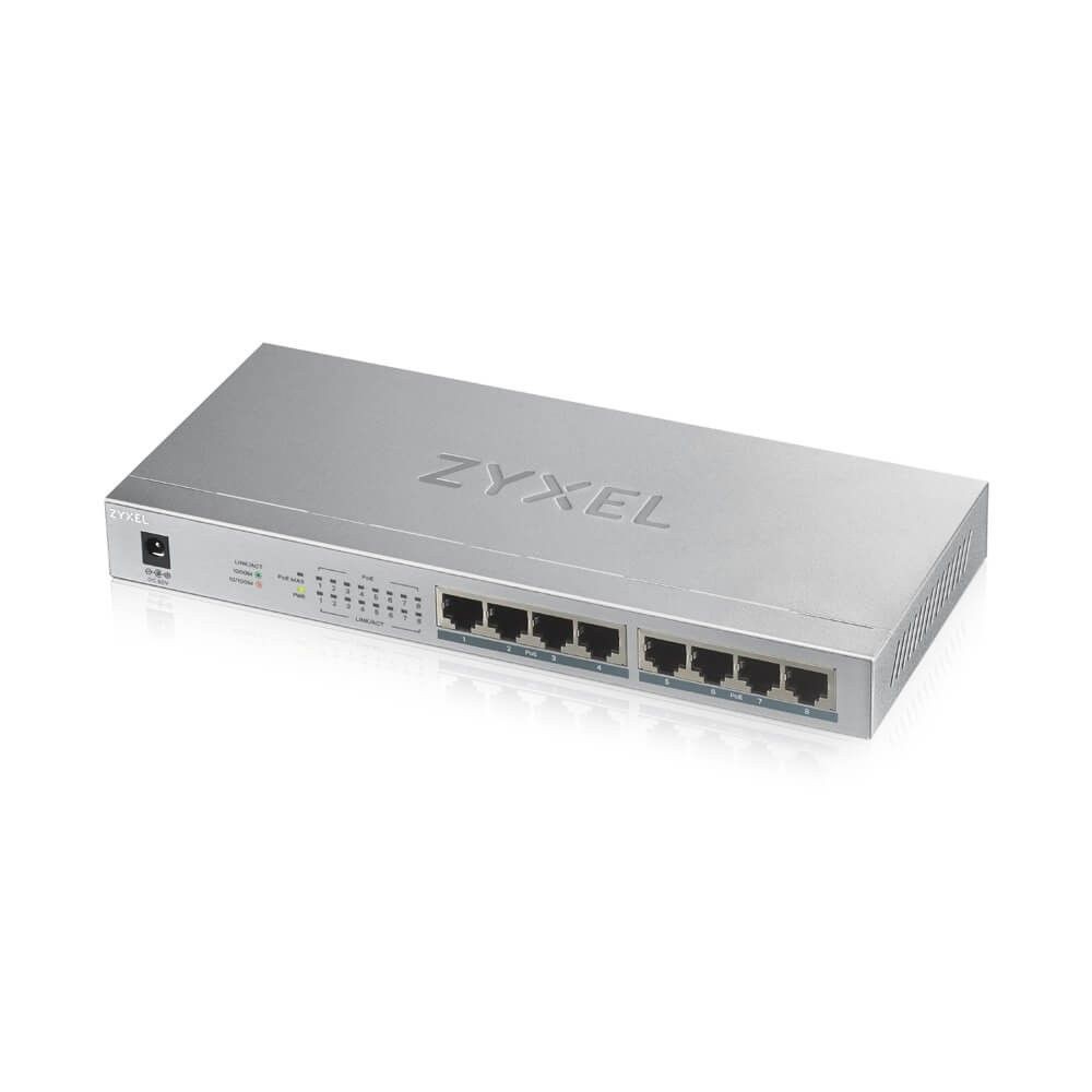 ZyXEL Przełącznik GS1008-HP 8 Port Gigabit PoE+ unmanaged desktop 60W