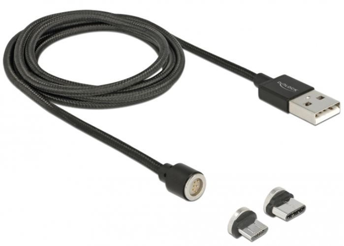 DeLOCK Kabel USB MICRO+USB-C magnetyczny combo 2.0 1.1m