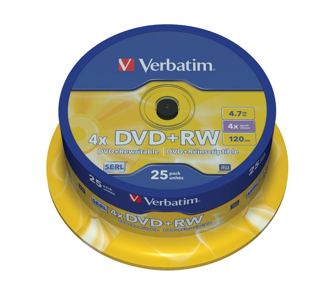 Verbatim DVD+RW 4x 4.7GB 25P CB 43489