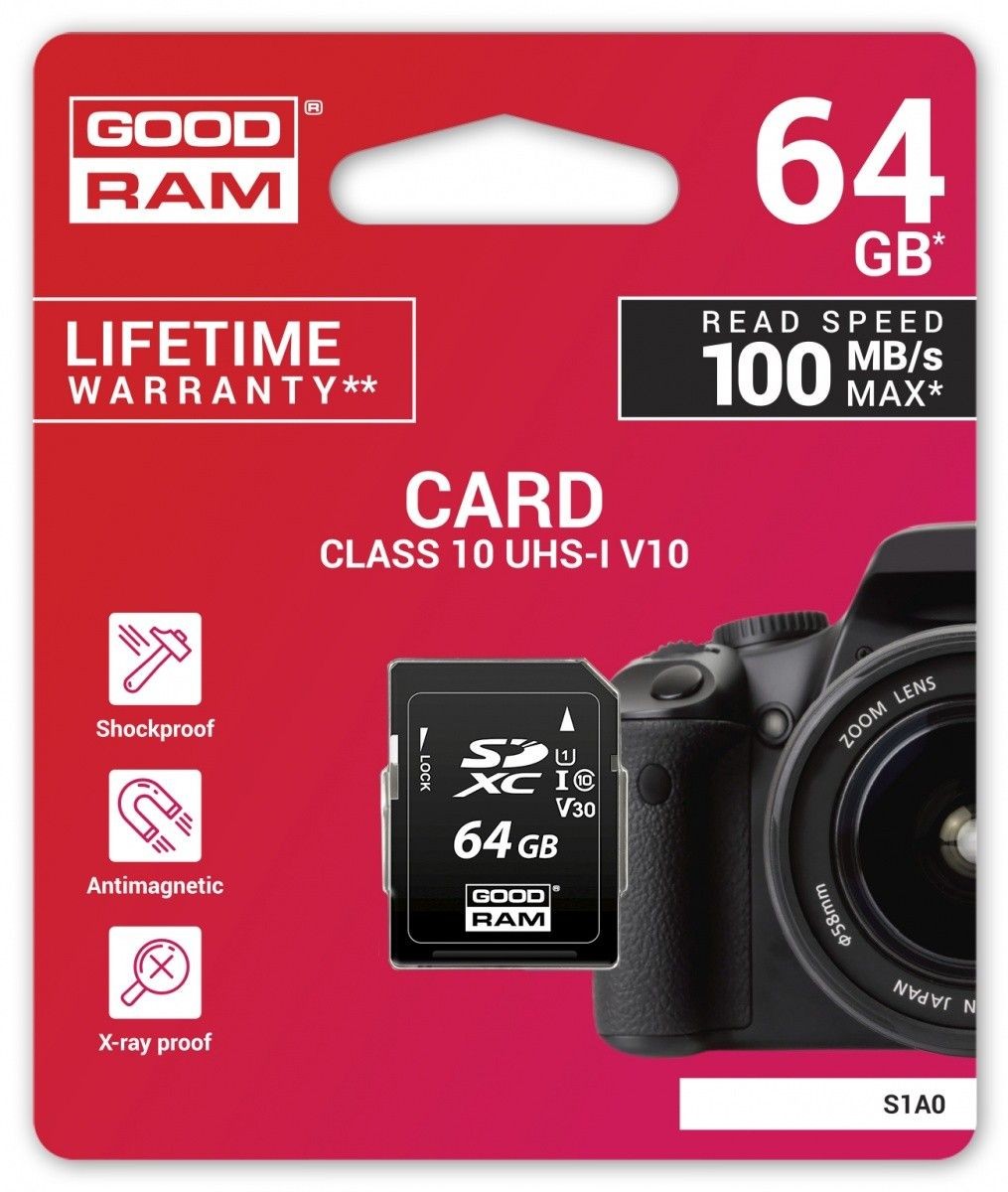 GoodRam 64GB MEMORY CARD class 10 UHS I read to 100MB/s