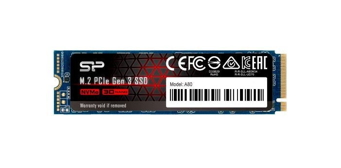 Silicon-Power Dysk SSD P34A80 1TB PCIe M.2 NVMe 3400/3000 MB/s