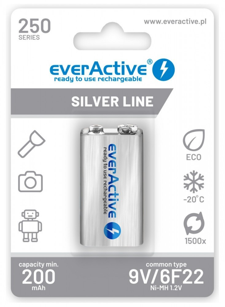 everActive Akumulatorek 6F22/9V NI-MH 250 mAh 1 szt. ready to use
