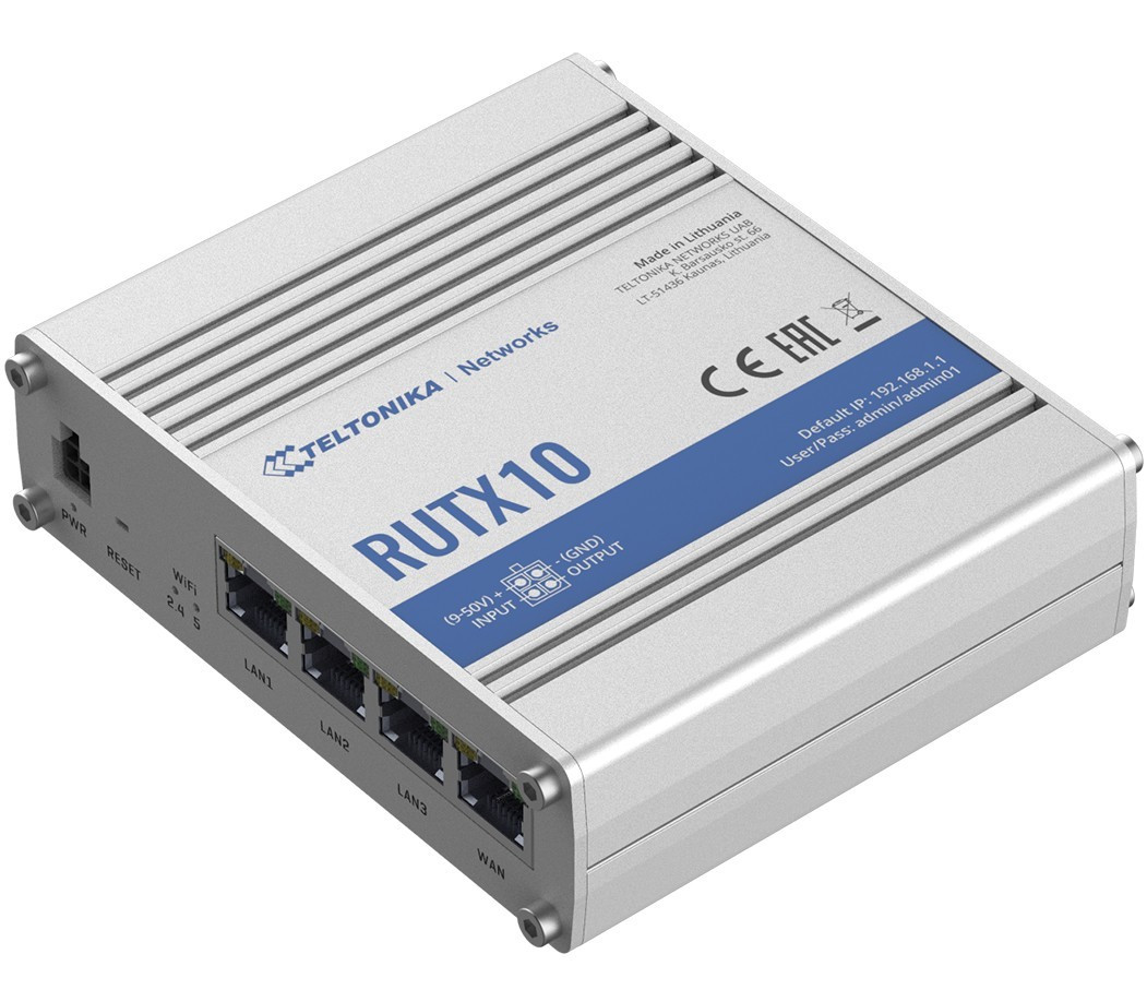 Teltonika Router RUTX10 3xLAN, 1xWAN, BLE, WI-FI