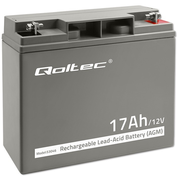 Qoltec Akumulator AGM 12V | 17Ah | max. 255A