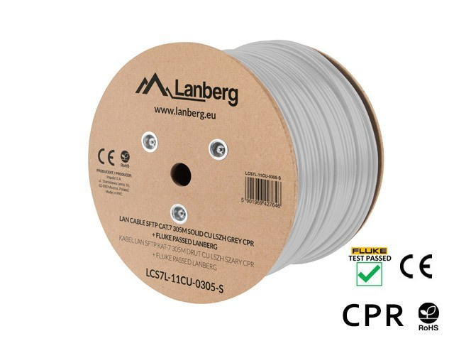 LANBERG Kabel SFTP kat.7 CU305m drut LCS7L-11CU-0305-S