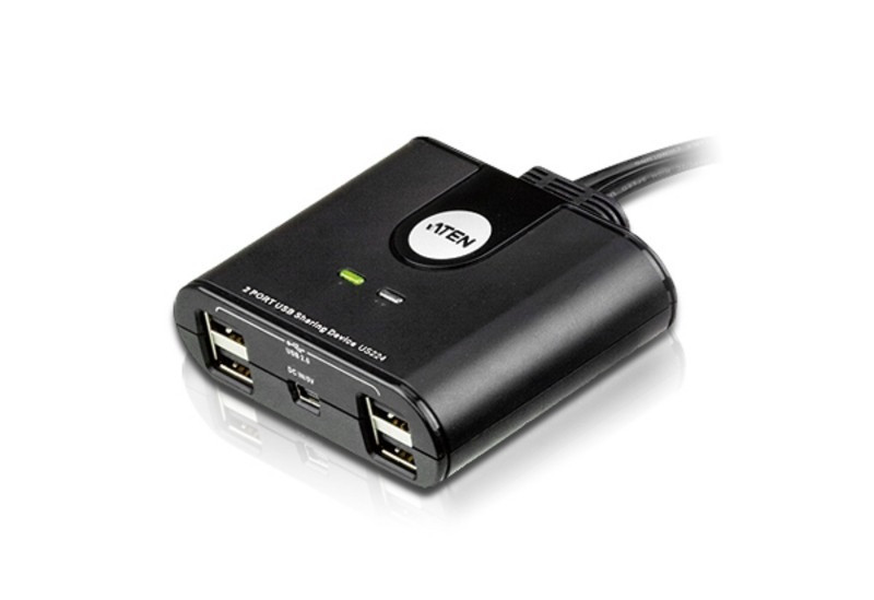 Aten Przełącznik udostępniania urządzeń peryferyjnych 2xUSB2.0 US224