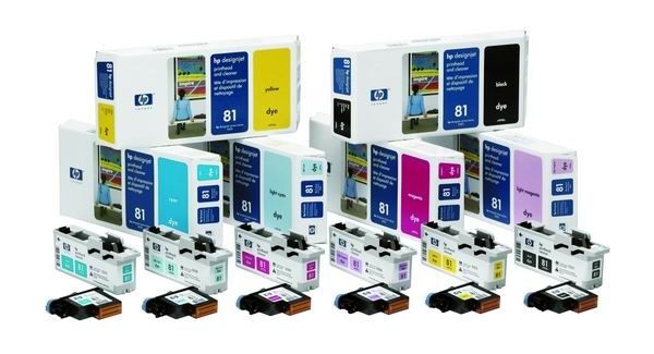 HP No.81 cyan dyebased printhead | 81 Cyan DesignJet Dye | Printhead and Printhead Cleaner, Designjet 5000, 5000ps, 5500 and 5500ps 