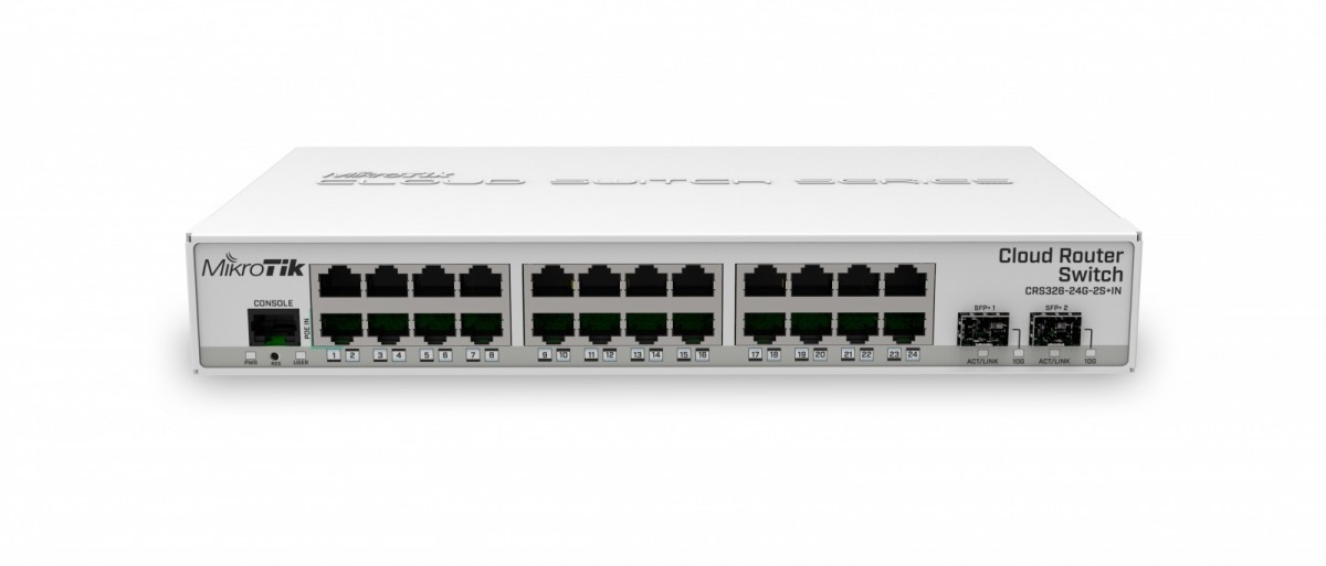 MikroTik Przełącznik 24xGbE 2xSFP+ CRS326-24G-2S+IN