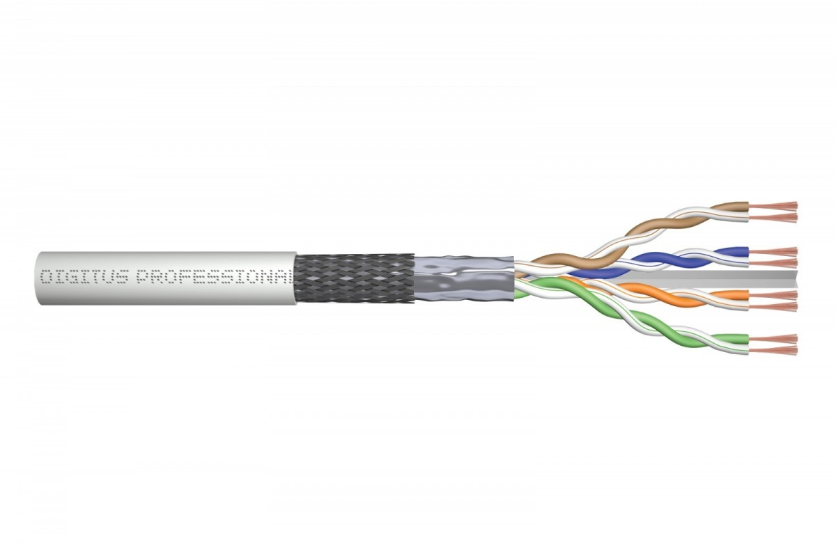 Assmann Kabel teleinformatyczny patchcordowy kat.6, SF/UTP, linka, AWG 26/7, LSOH, 305m, szary, karton