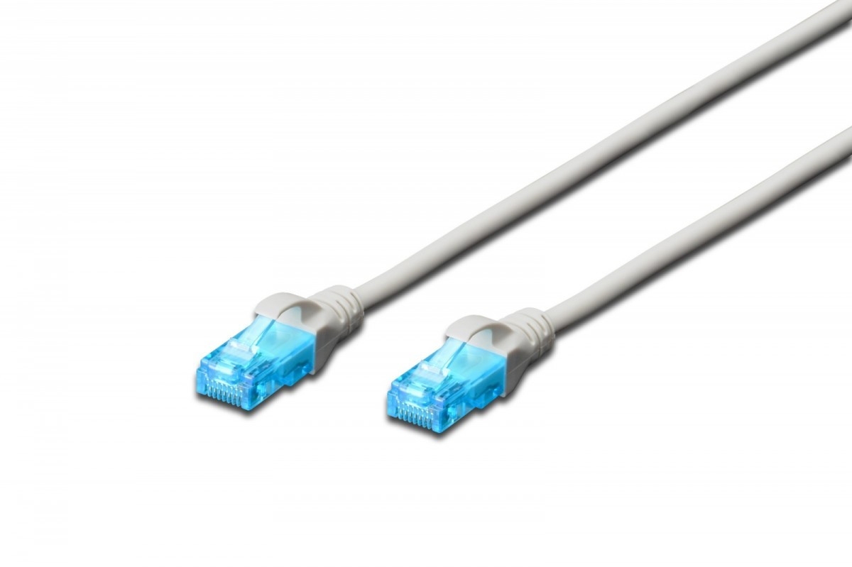 Digitus Kabel krosowy kat.5e UTP, CU, AWG 26/7 5m szary