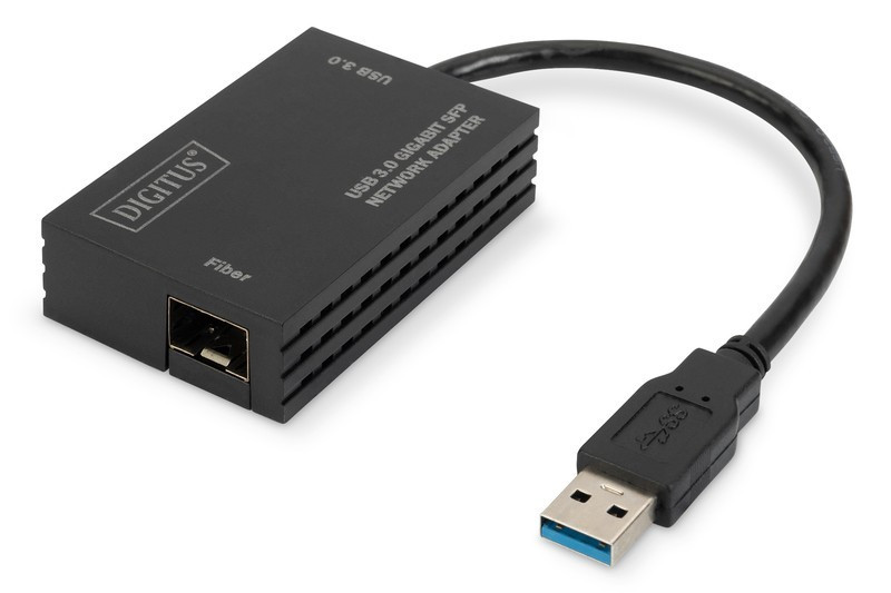 Digitus Karta sieciowa przewodowa USB 3.0 A do RJ45 Gigabit SFP Ethernet 1 Gbps Fiber Chipset RTL8153
