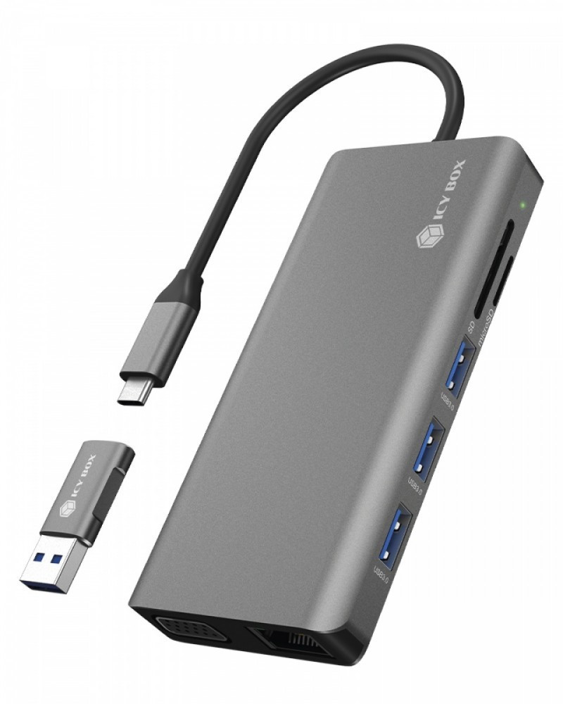 RaidSonic Technology Stacja dokująca IB-DK4070-CPD 12w1,2xHDMI,AUDIO,CR,VGA